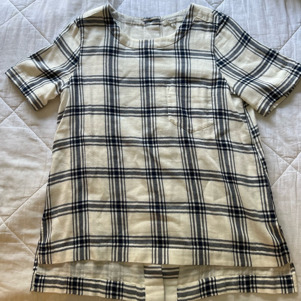 Madewell Industry Button-Back Top in Plaid